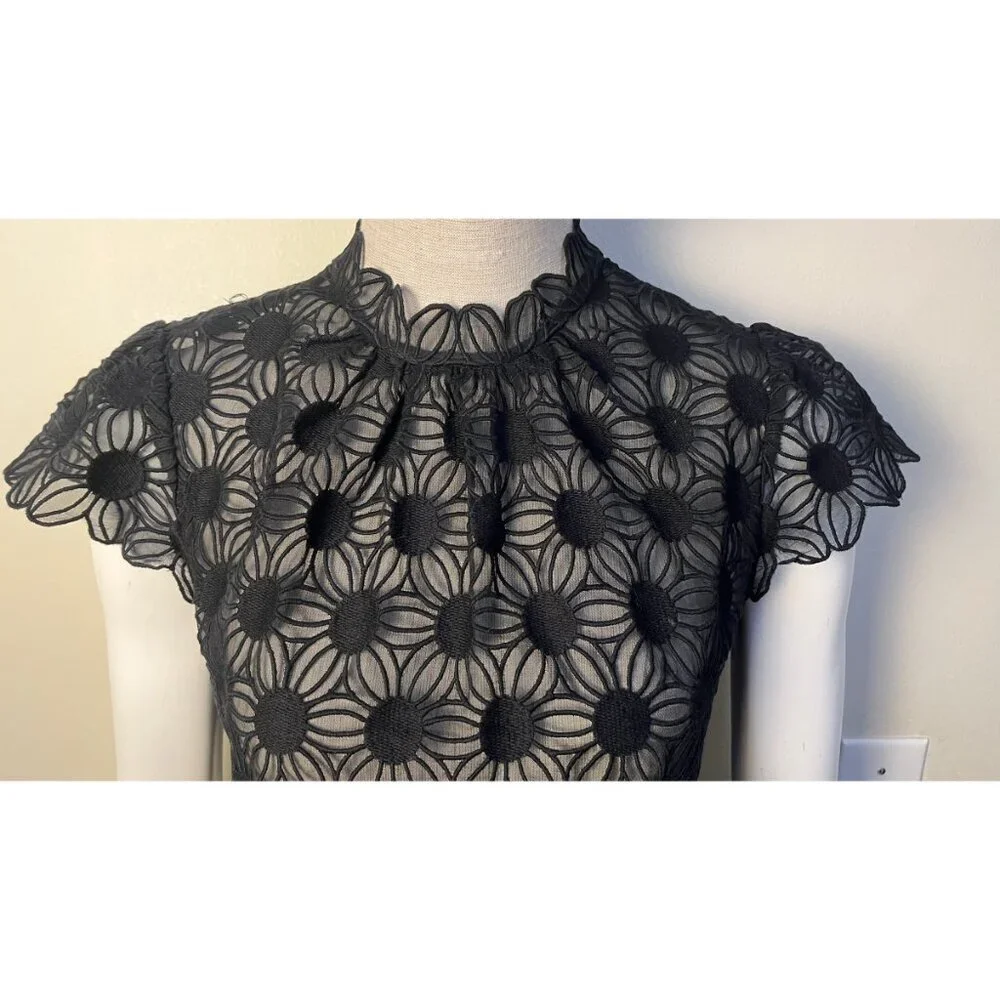 MILLY GUIPURE LACE BEETLEJUICE DRESS 4 - Picture 2 of 12